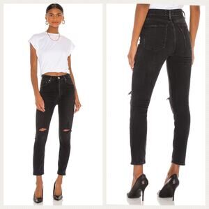 Agolde Nico High Rise Slim Jean In Cassette Black Size 27